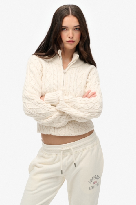 Superdry w6110692a slim cable half zip